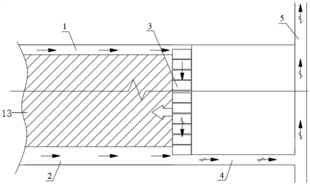 Arrangement method of strong dynamic pressure coal seam roadway along middle reserved wall body