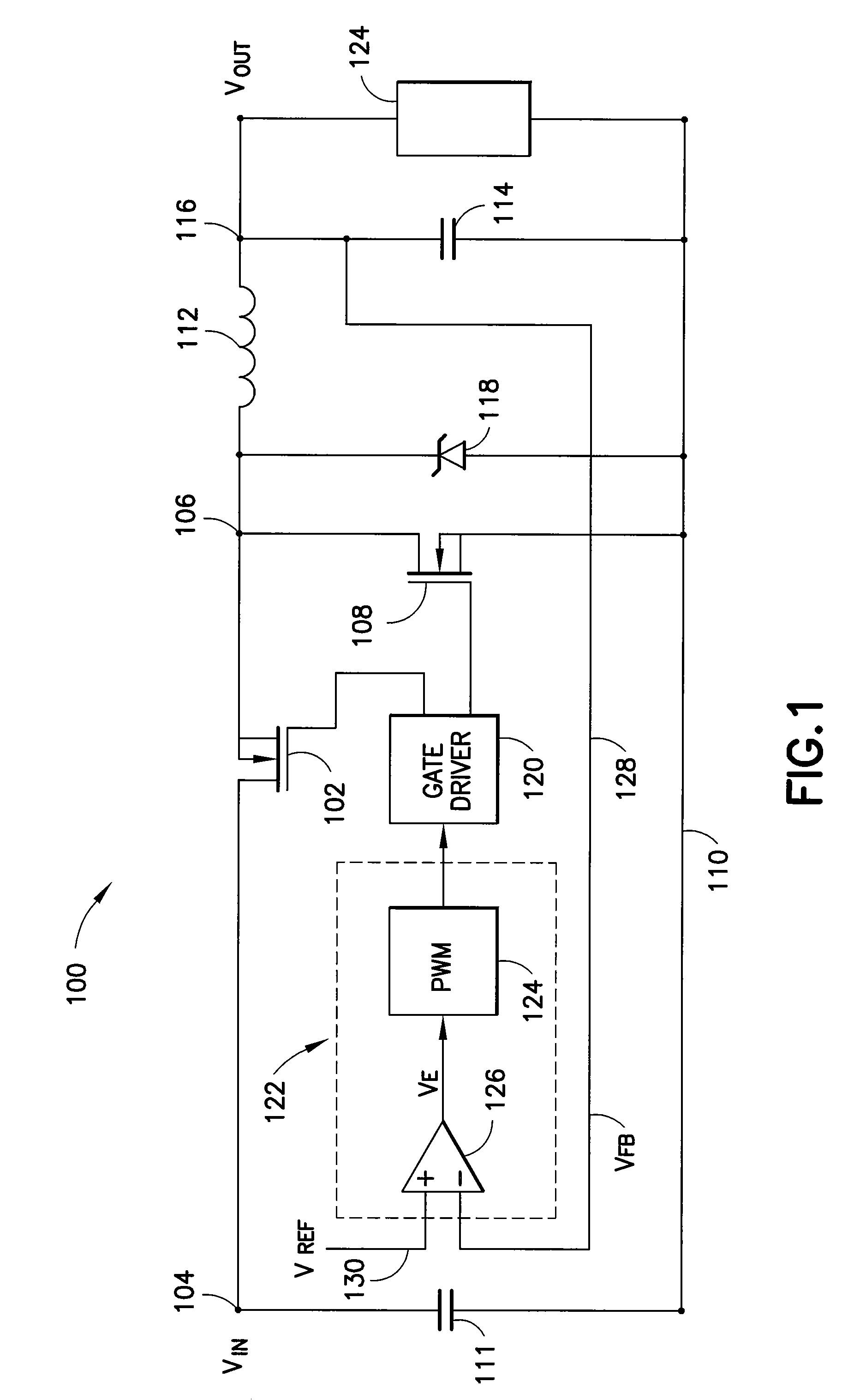 Buck converter having improved transient response to load step down