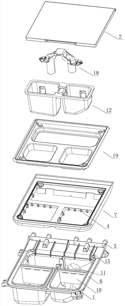 Distributor box of washing machine and water inlet method