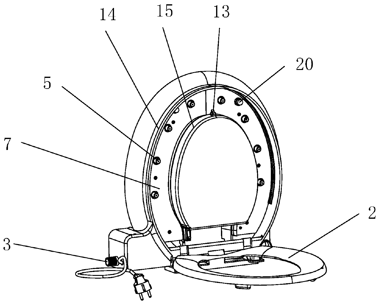 Automatic drying toilet lid optimized based on hydromechanics