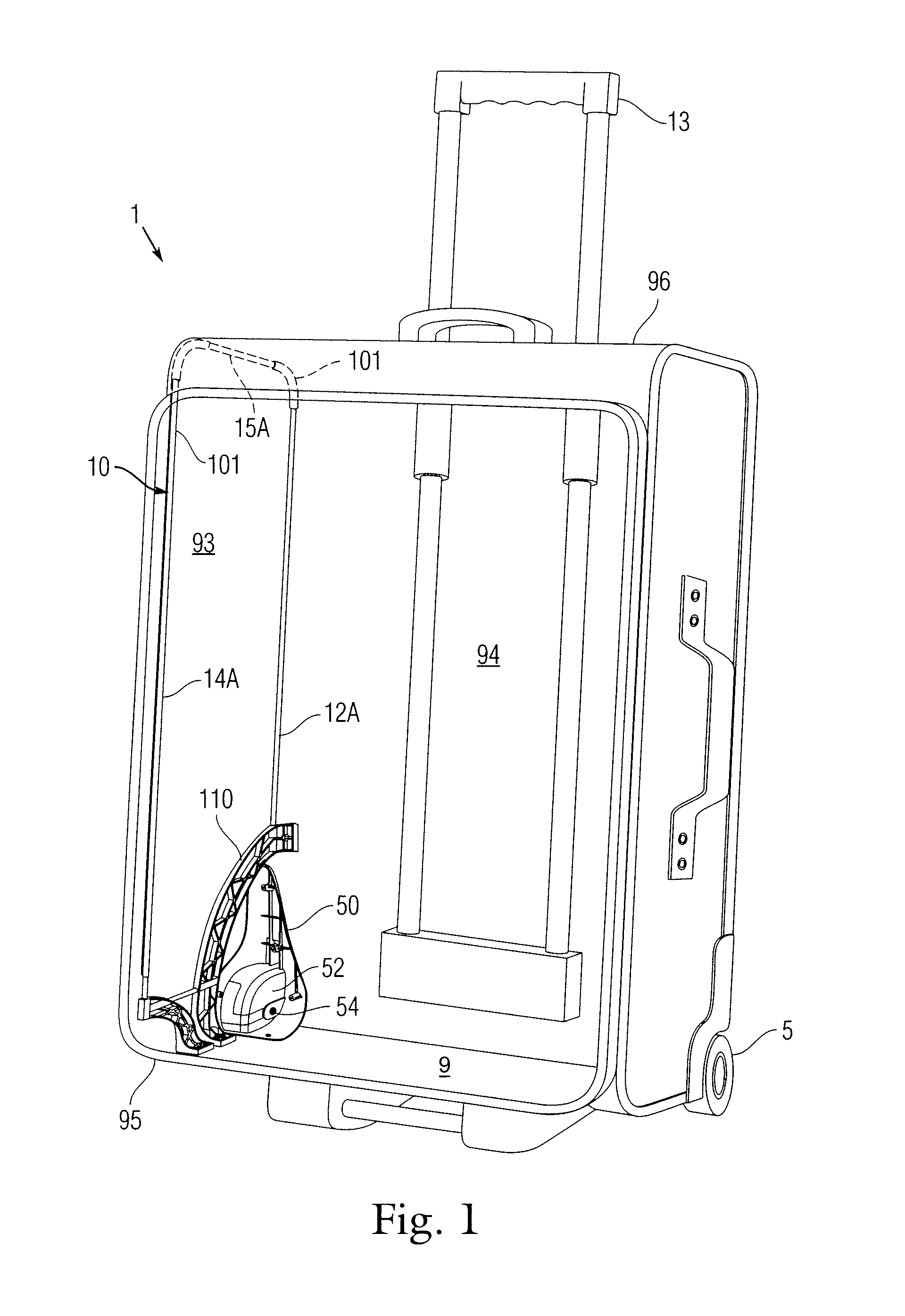 Soft sided luggage case with independent wheel hub