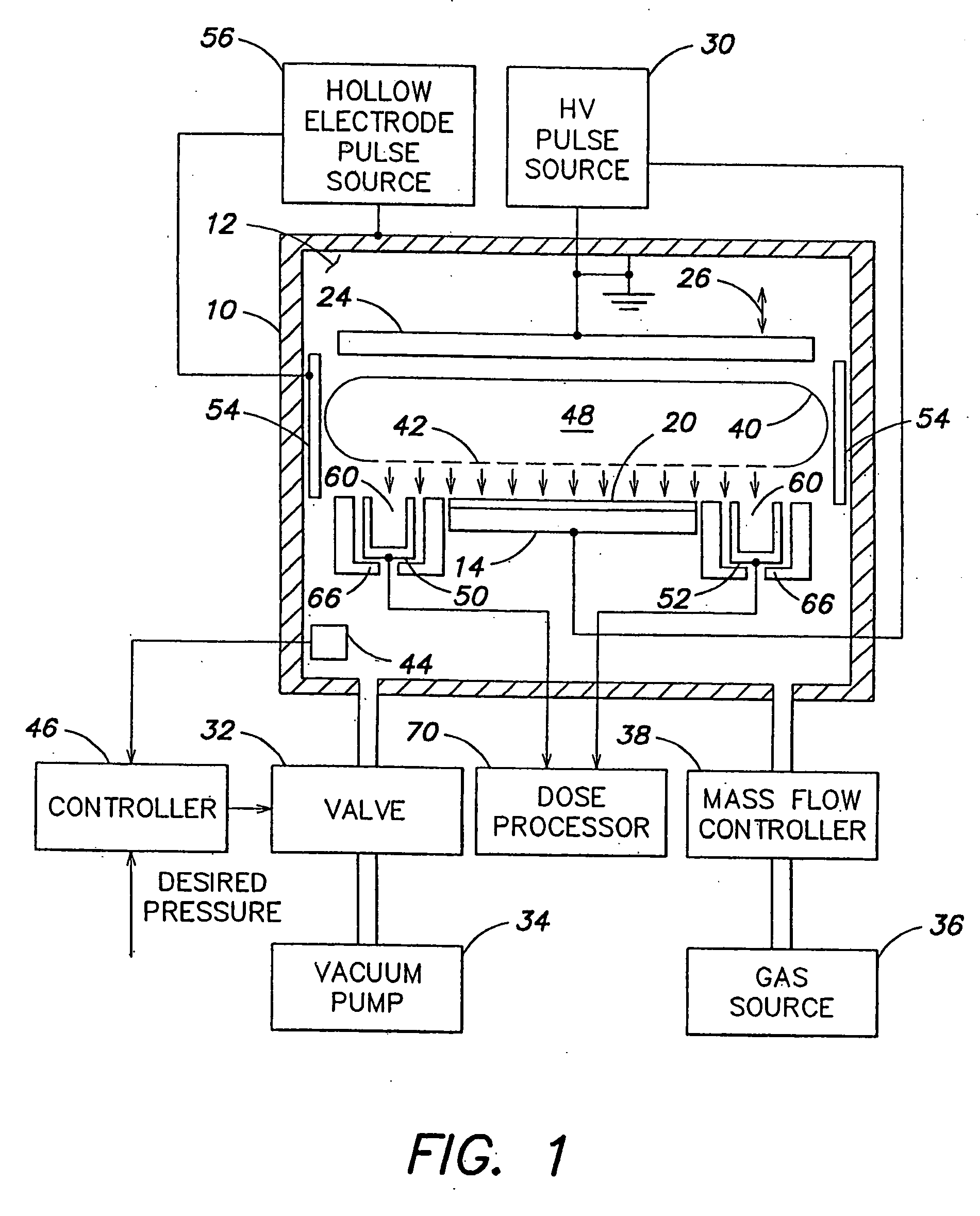 Plasma ion implantation system with axial electrostatic confinement
