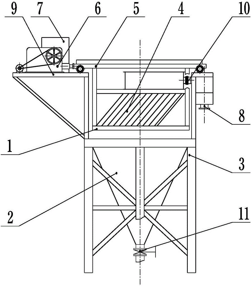 Reciprocating motion type inclined plate box dense classifier