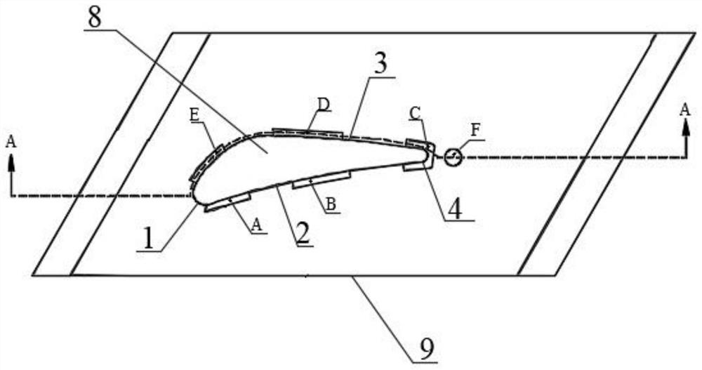 Double-wall turbine guide blade with small air entraining amount