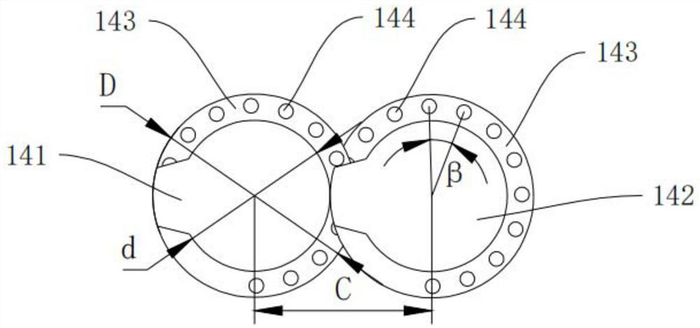 Double-screw extrusion element and double-screw extruder