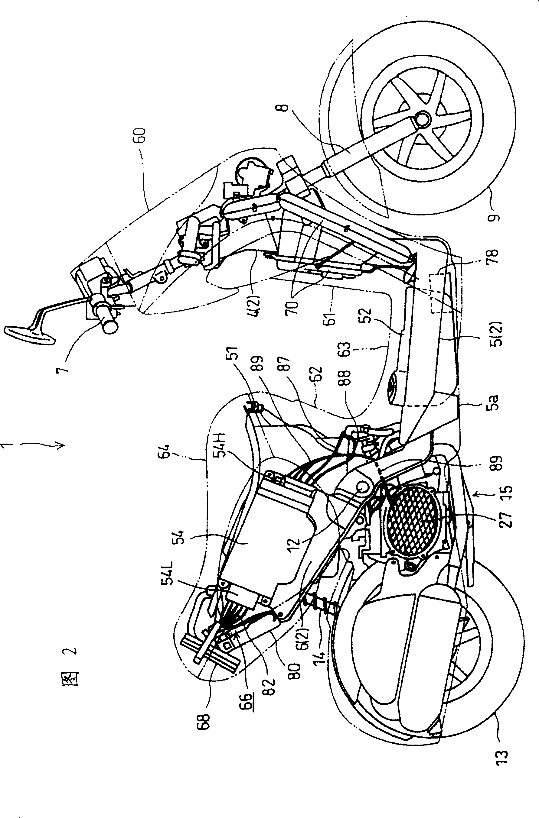 The wiring harness structure of electric motorcycle