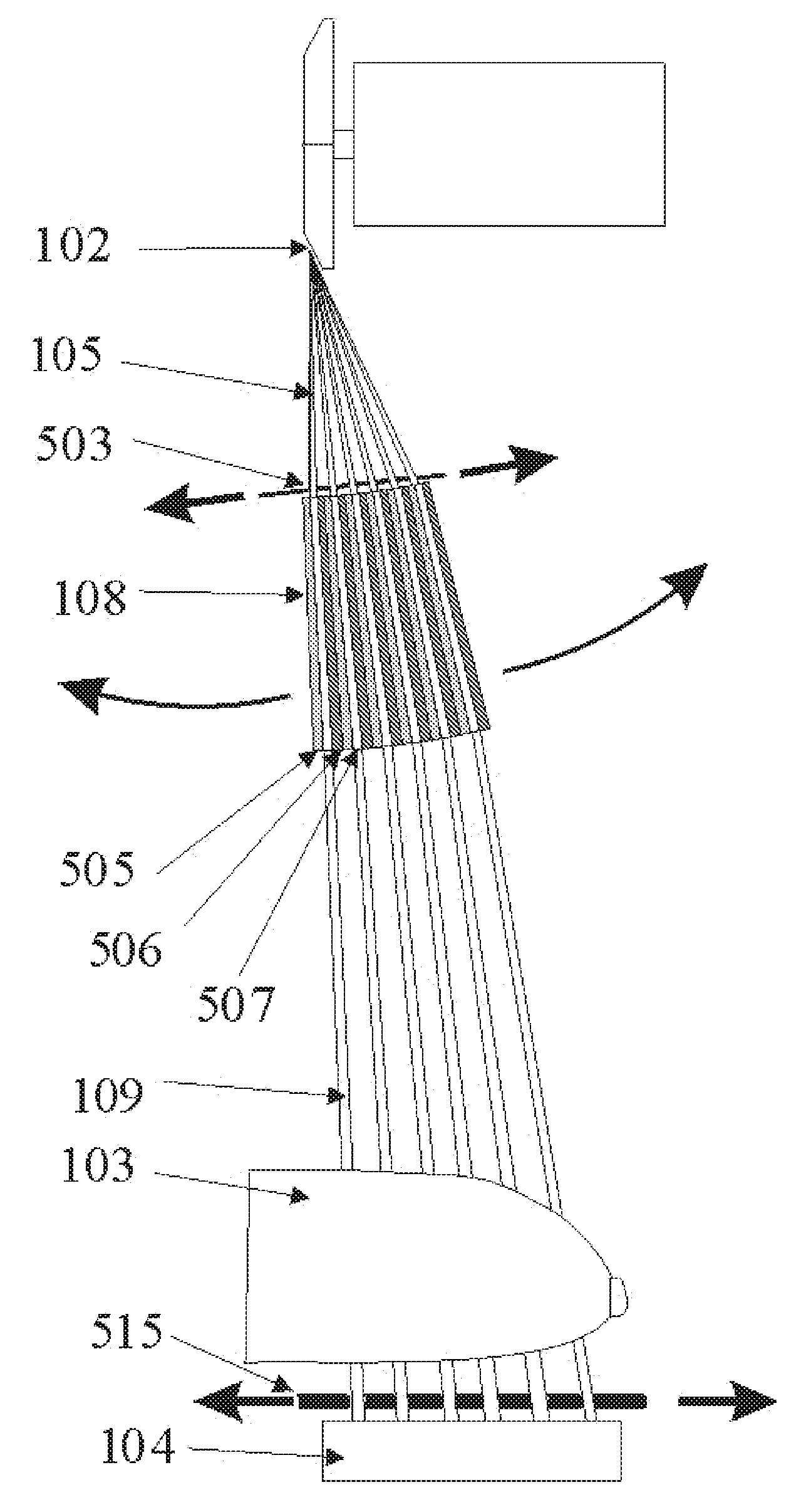 Mirror mounting, alignment, and scanning mechanism and scanning method for radiographic x-ray imaging, and x-ray imaging device having same