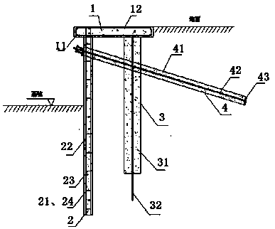 Mini-pile combined support structure and construction method thereof