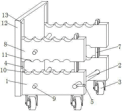 Anti-collision worm placement rack with adjusting function