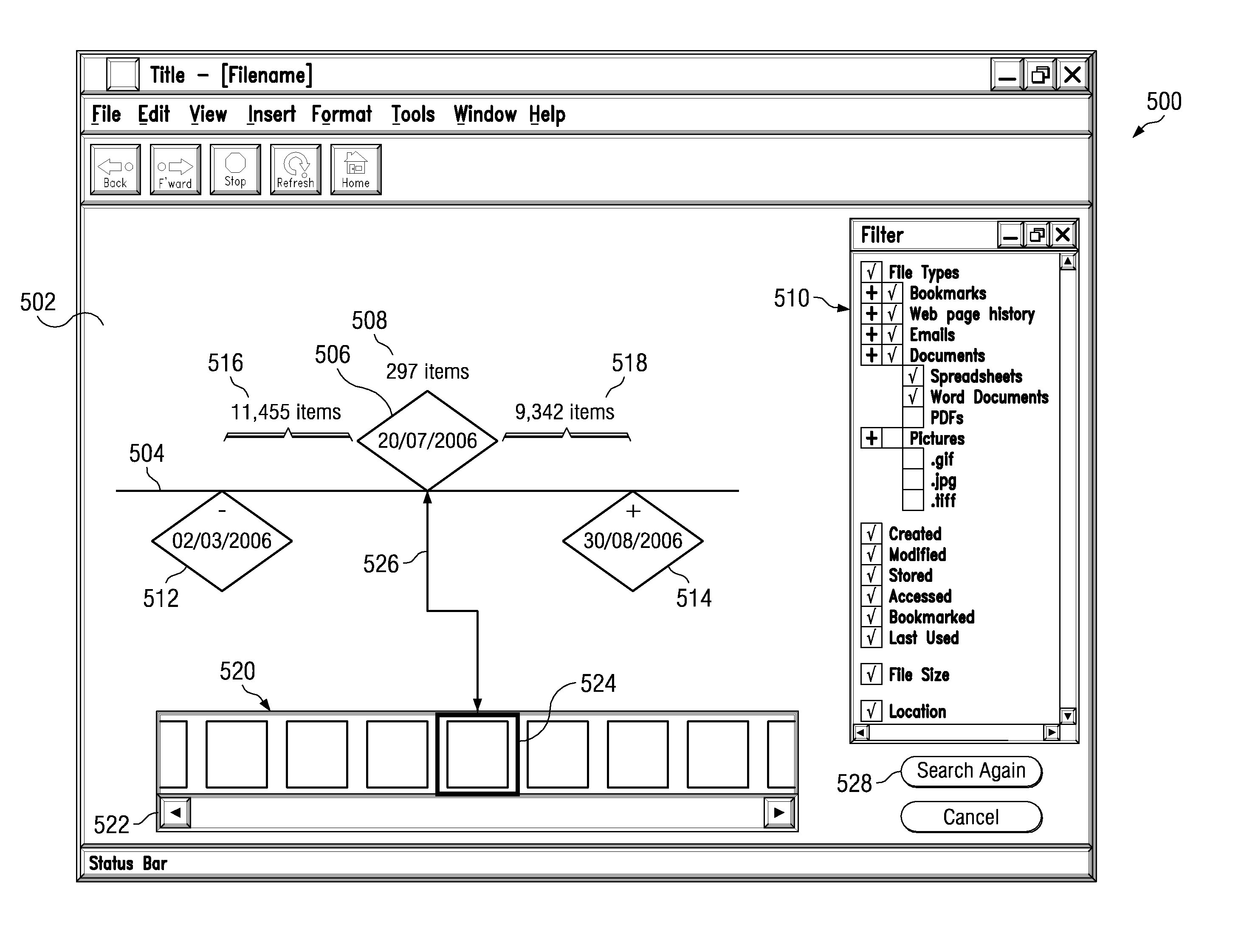 Associative temporal search of electronic files