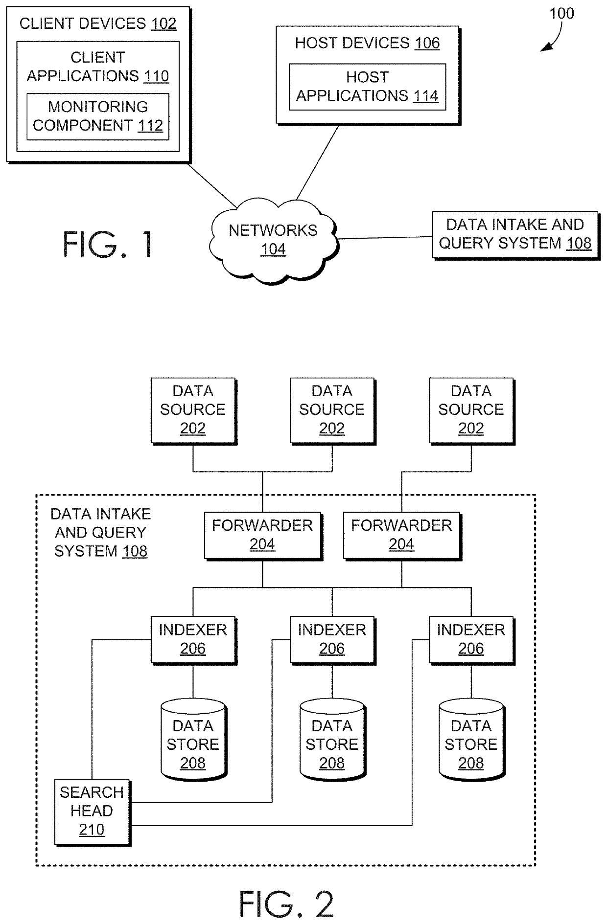 Security monitoring of network connections using metrics data