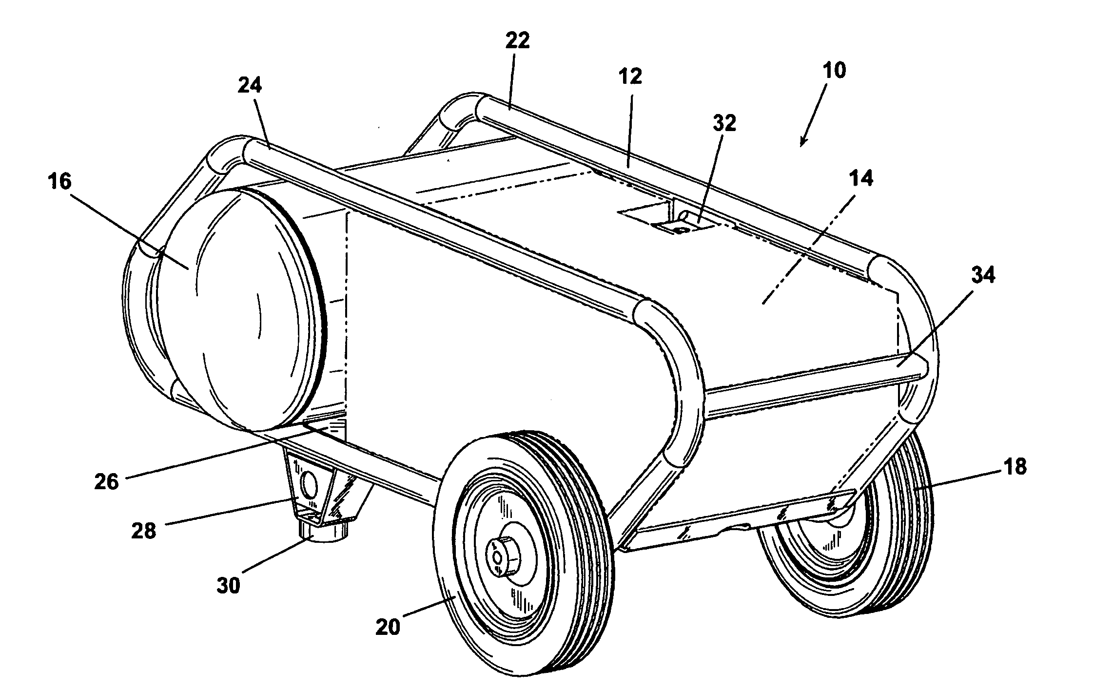 Support structure for a portable air compressor