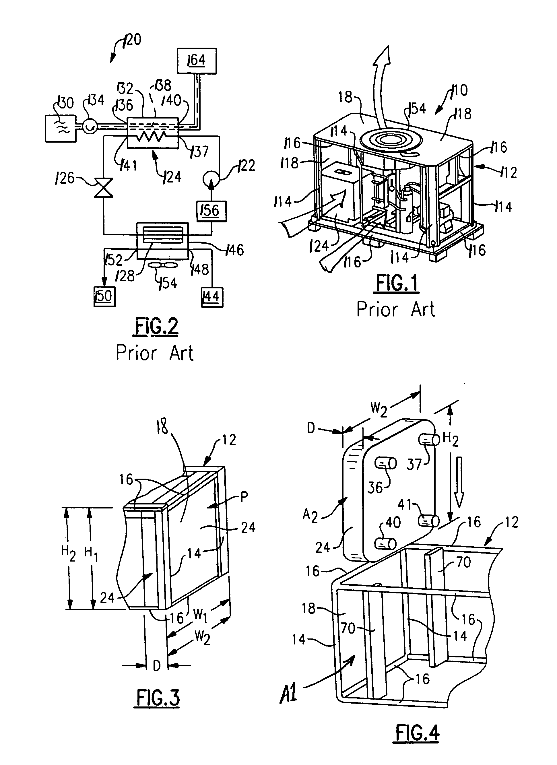 Gas cooler configuration integrated into heat pump chassis