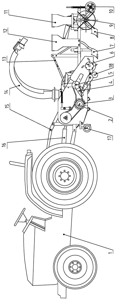 A wheat no-tillage seeder suitable for full straw-covered land operation