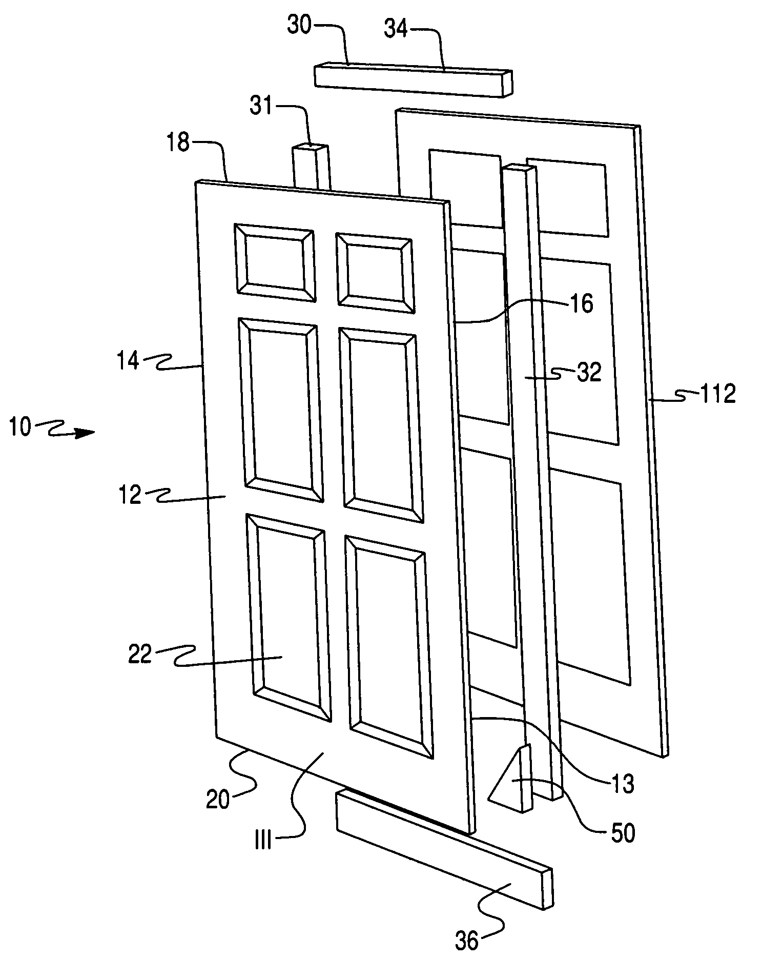 Composite door structure and method of forming a composite door structure