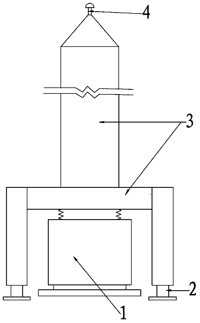 Underwater structure riprap foundation bed vibration compaction and vibration leveling device and construction method