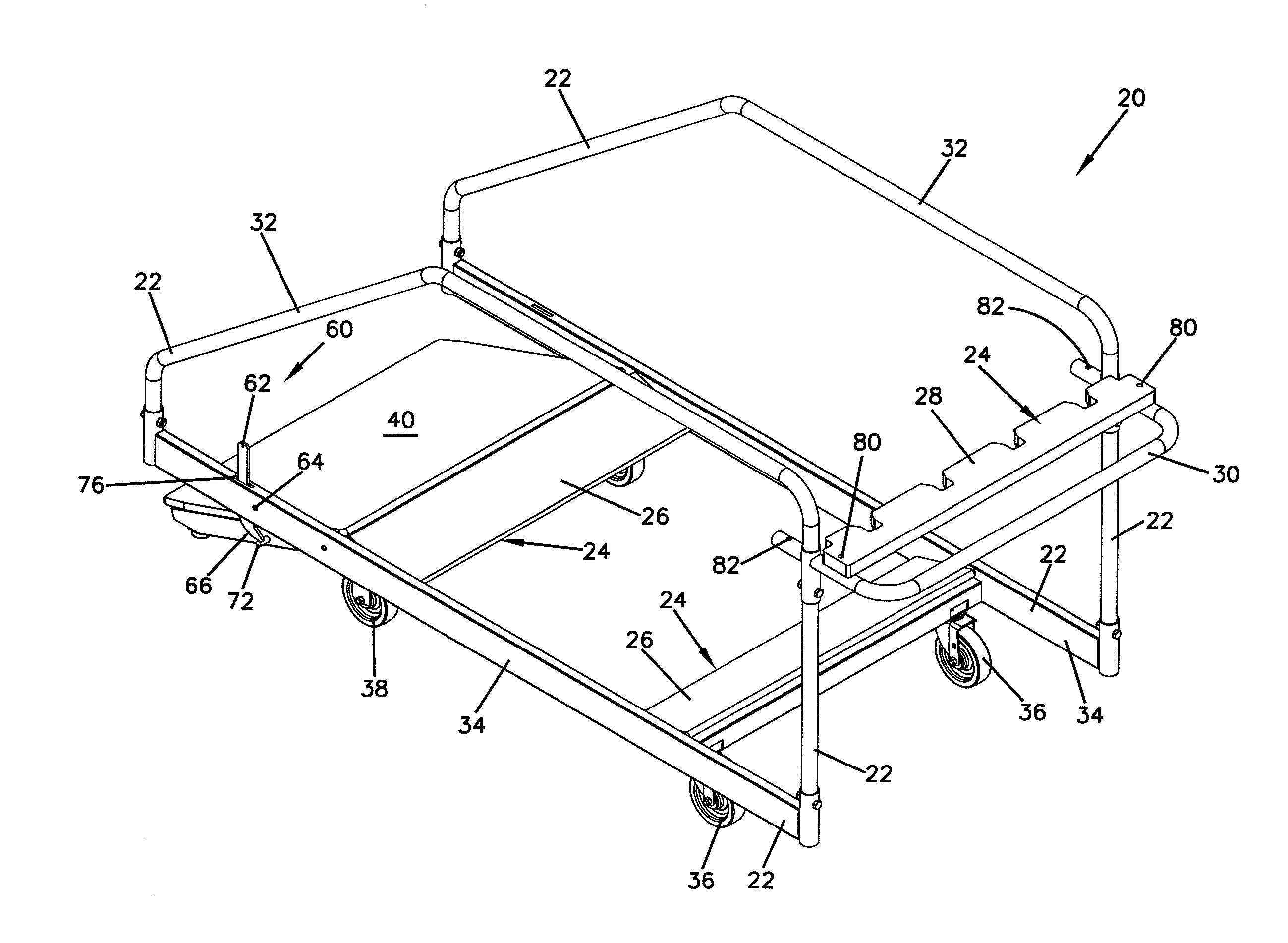 Folding table transportation and storage system