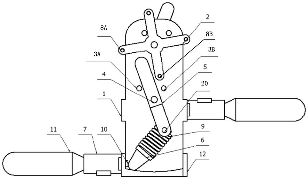 A gas cylinder piercing device and a double gas cylinder piercing device