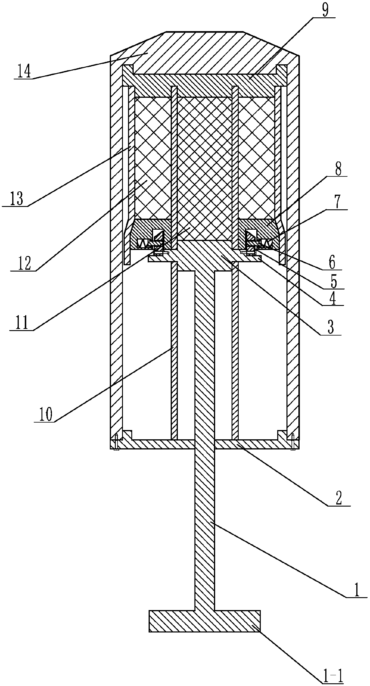 Recoverable rocket leg type buffering device with time-share series triggering function