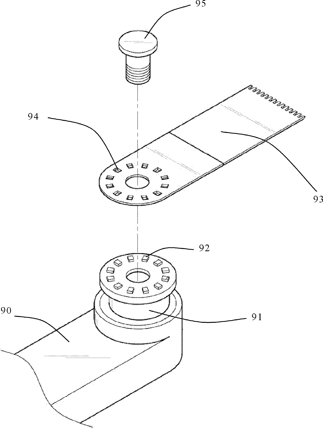 Power tool, work head and adapter applied to same