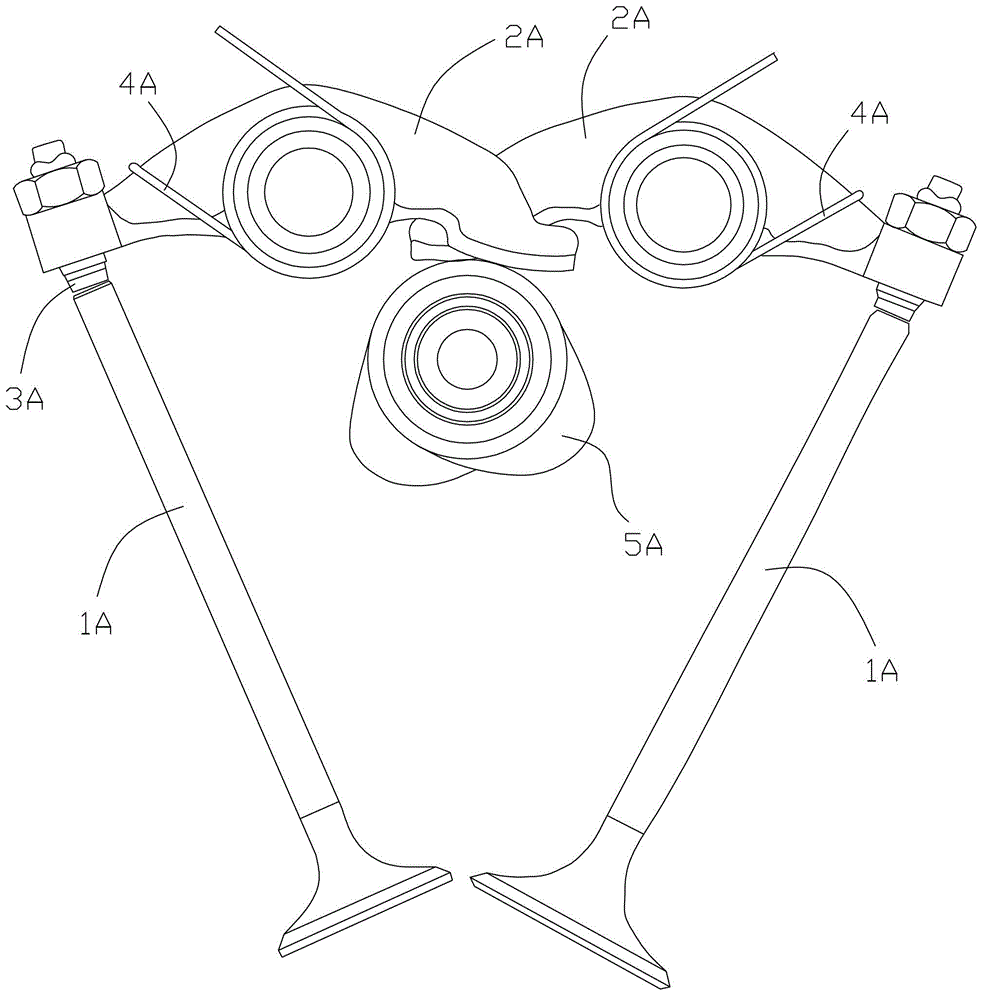 Low-noise valve rocker assembly of motorcycle engine