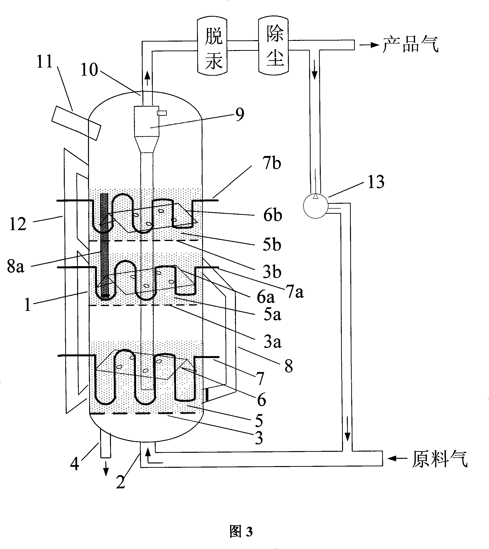 Method for preparing vinyl chloride by circulating fluidized bed reactor and device thereof