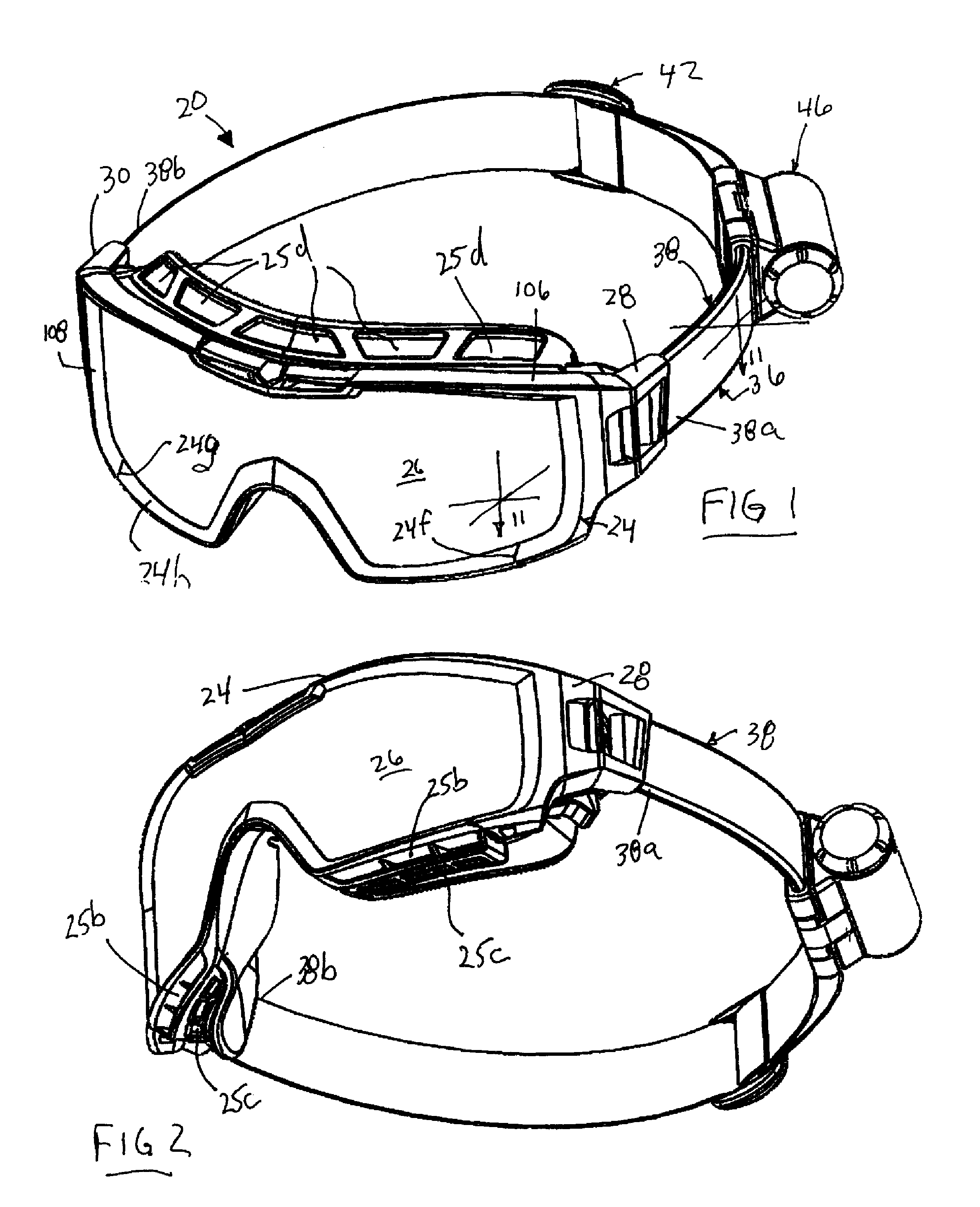 Reversible Strap-Mounting Clips for Goggles