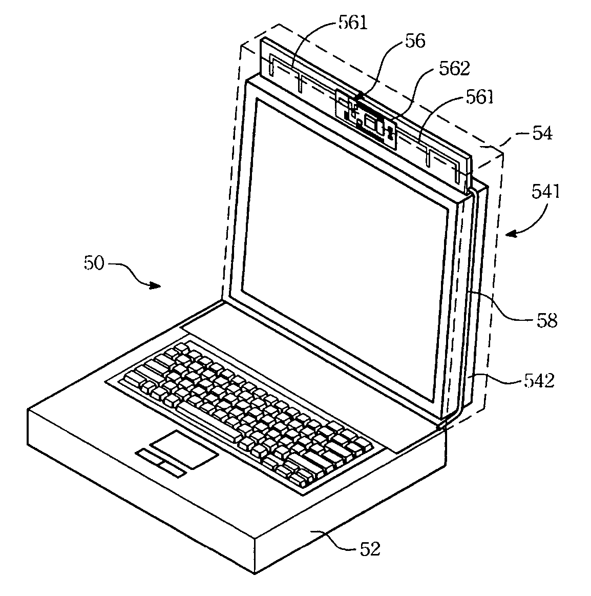 Portable electrical device with planar antenna