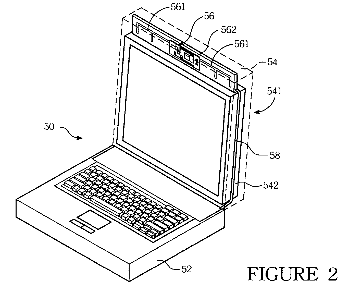 Portable electrical device with planar antenna