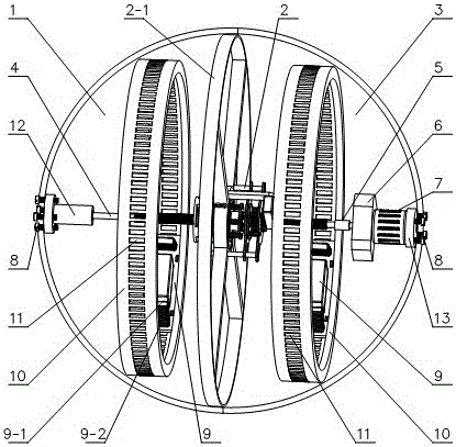 Double-ring clutch type electromagnetic drive spherical robot