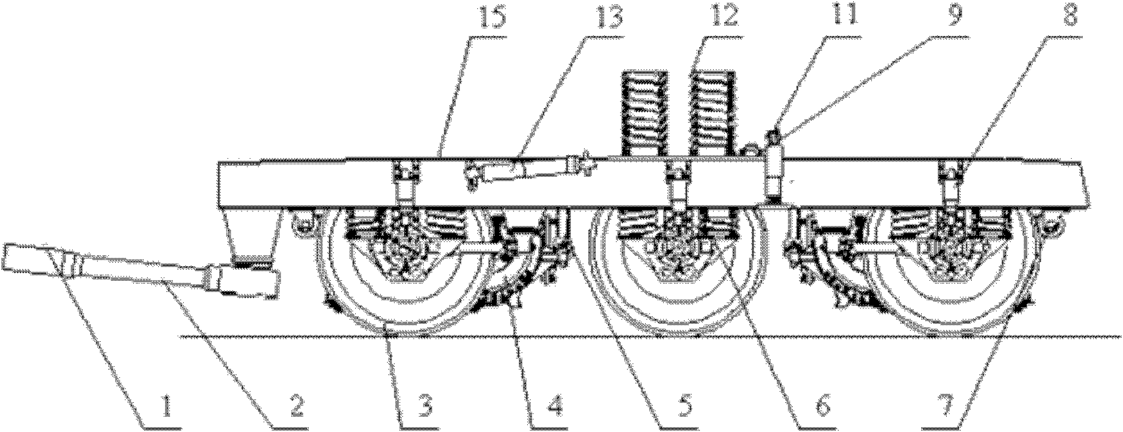 A1A shaft type elastic suspension turning frame for high speed locomotive