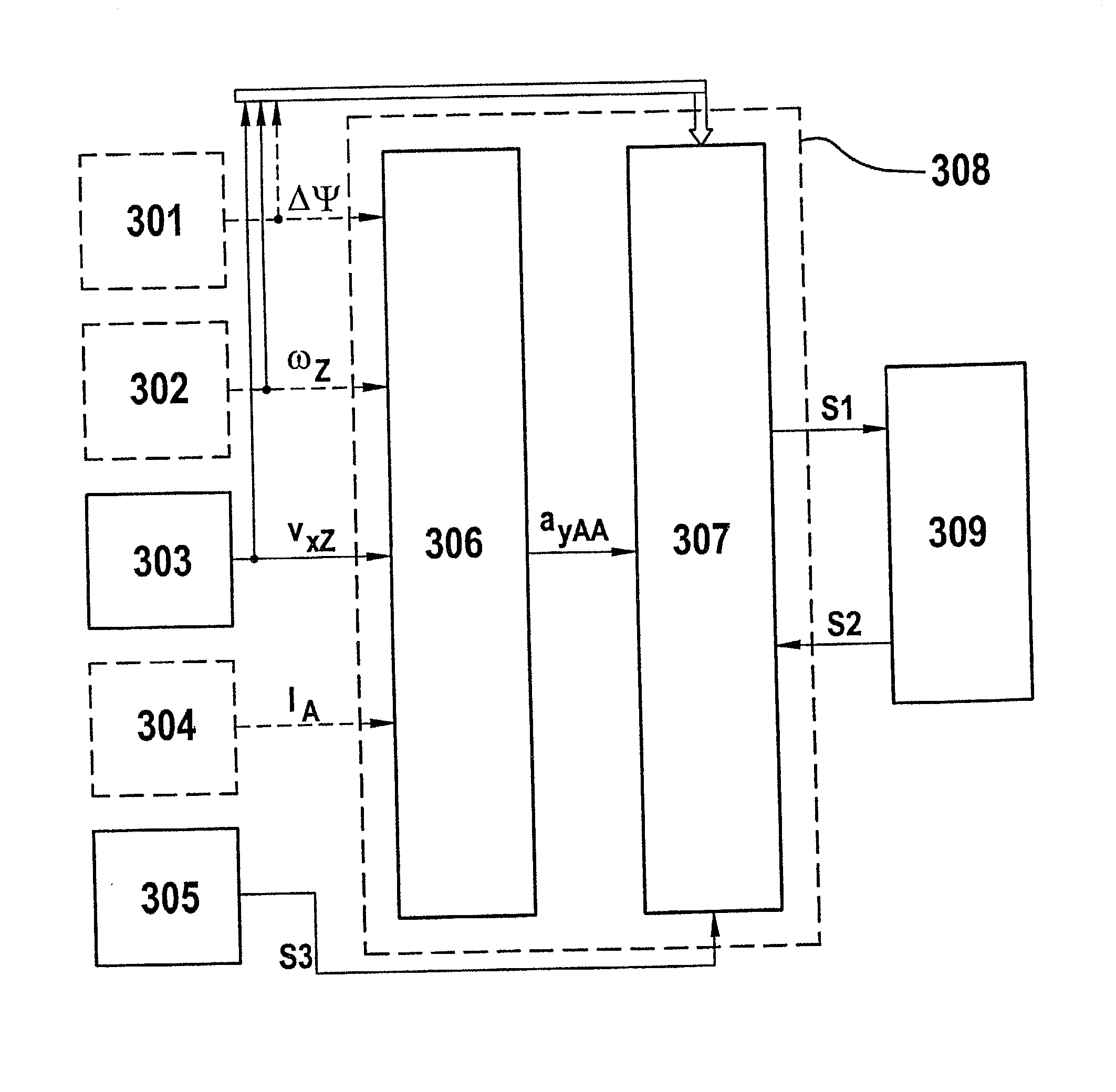 Method and device for estimating a transverse acceleration at an axle of a semitrailer or a trailer of a vehicle combination