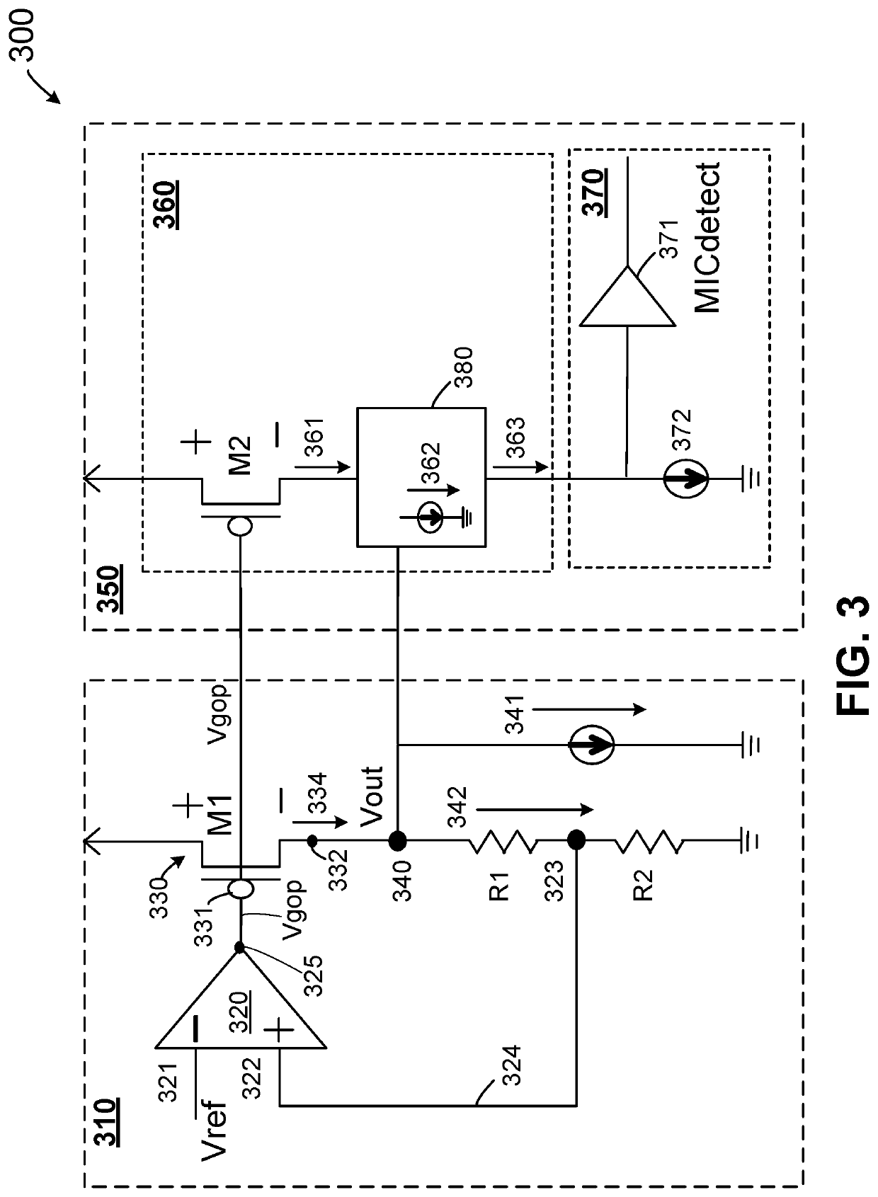Audio microphone detection using auto-tracking current comparator