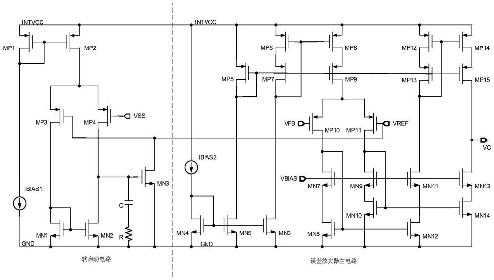 Error amplifier for large-current DCDC power supply module