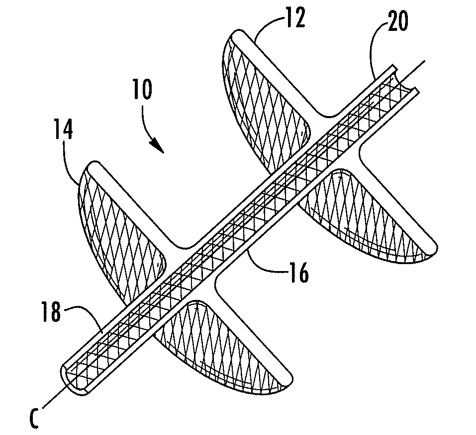Asymmetrical medical devices for treating a target site and associated method
