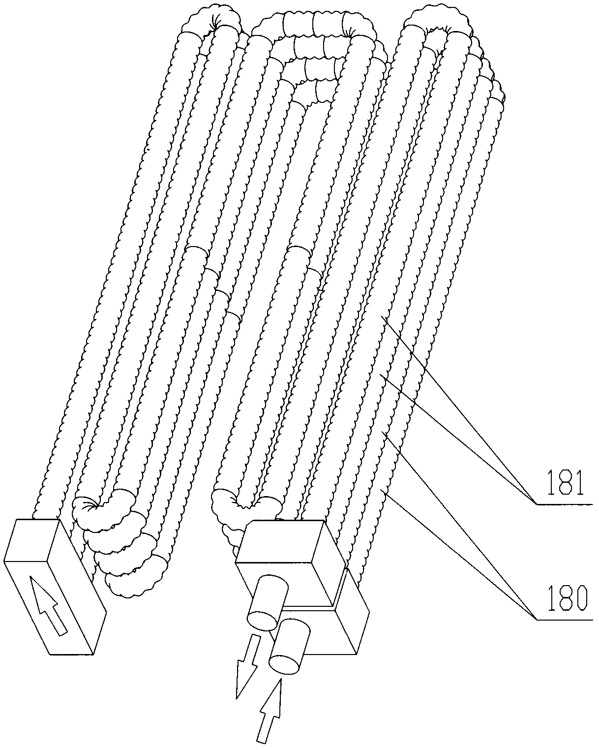 Condensing heat exchanger with inverted-V-shaped structure for gas water heater