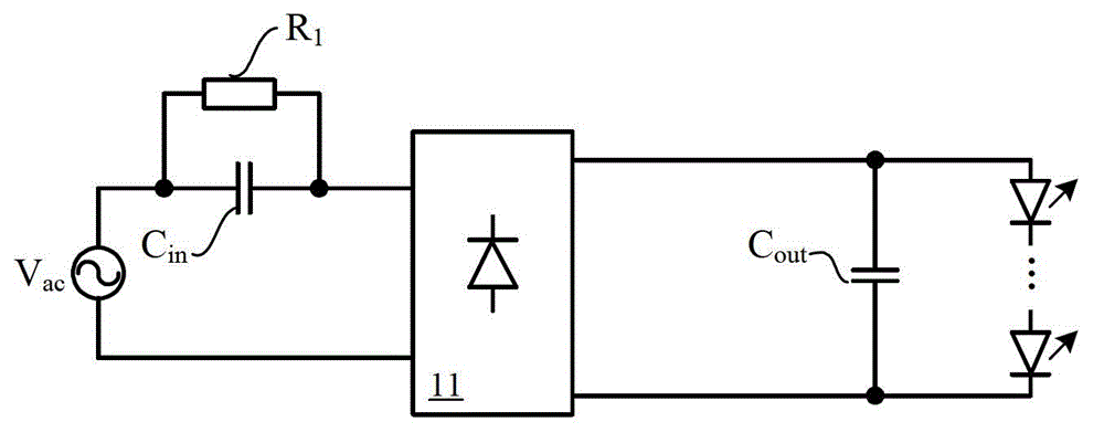 Capacitance buck type light emitting diode (LED) driver and capacitance buck type LED driving method