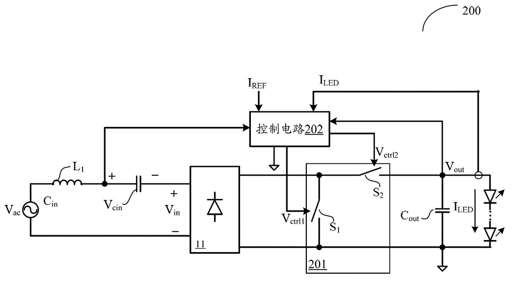 Capacitance buck type light emitting diode (LED) driver and capacitance buck type LED driving method