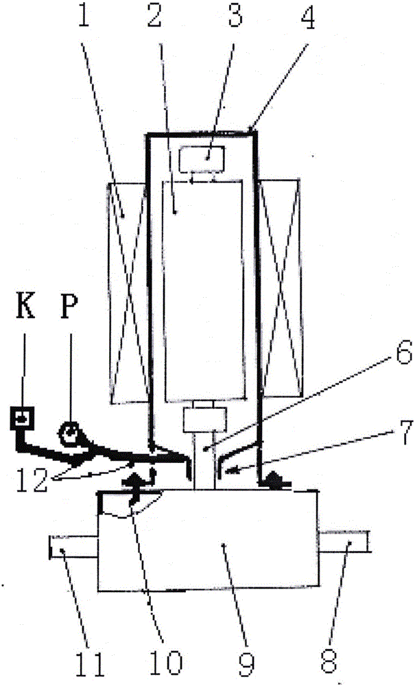 Submerged pump jacked by air and equipped with waterproof and sealed structure and detachable and replaceable motor stator