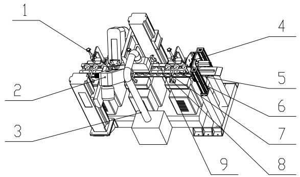 A T-shaped guide rail automatic polishing and unloading equipment