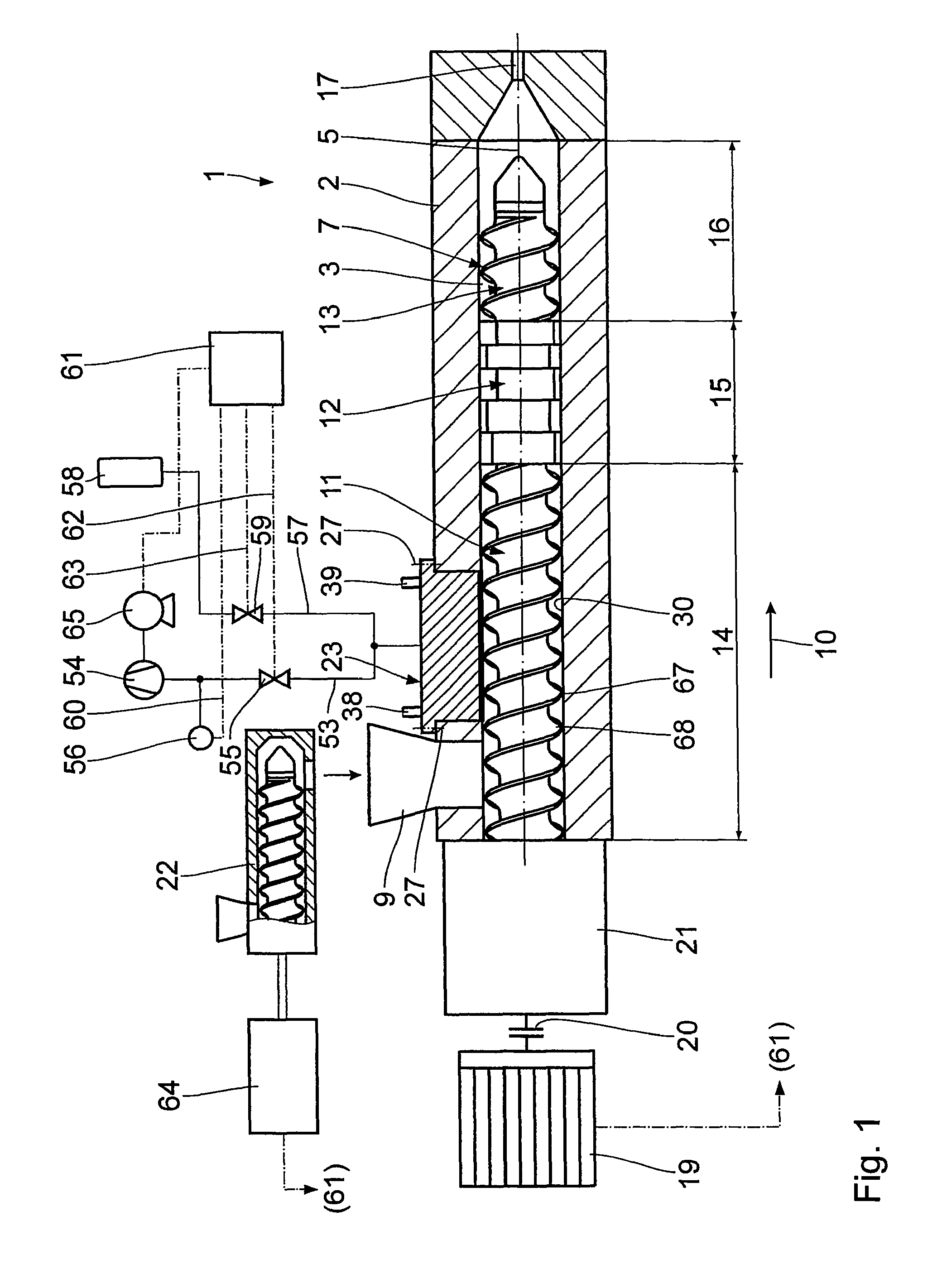 Screw machine having a vacuum housing insert