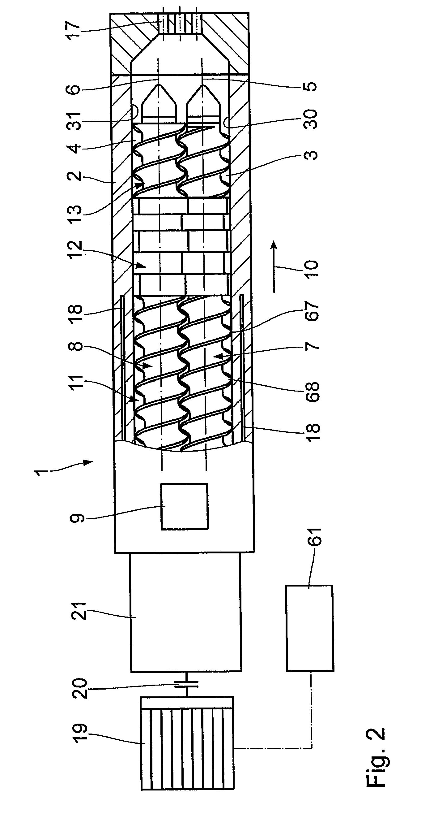 Screw machine having a vacuum housing insert