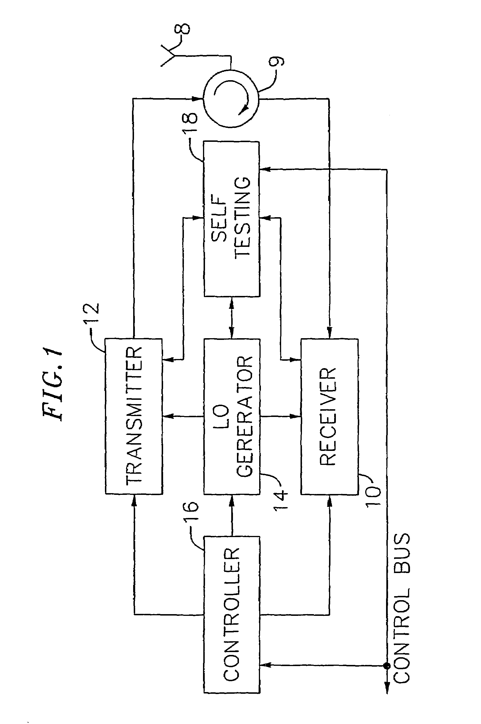 Adaptive radio transceiver with a bandpass filter