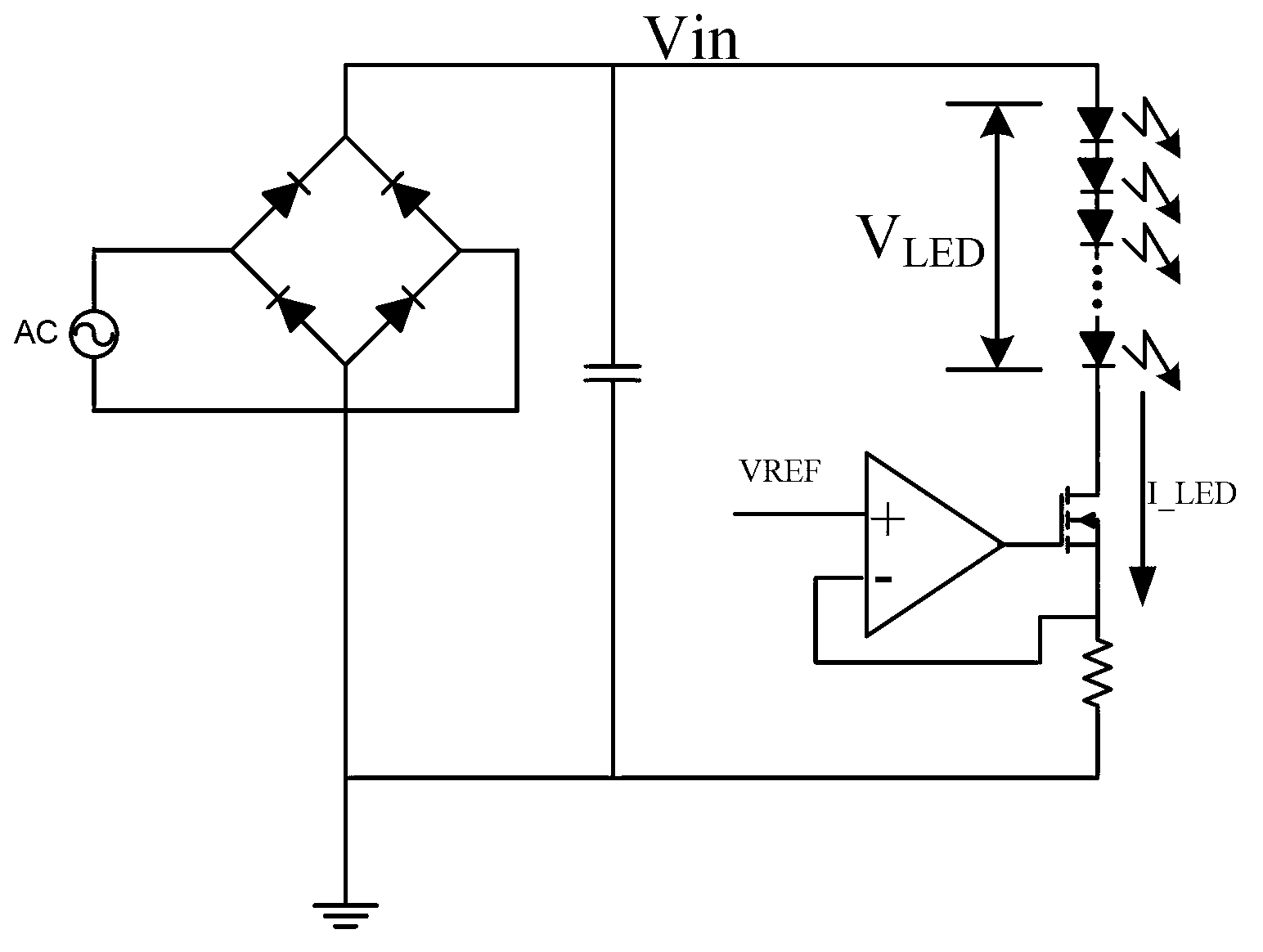 LED driver with adjustable conduction time