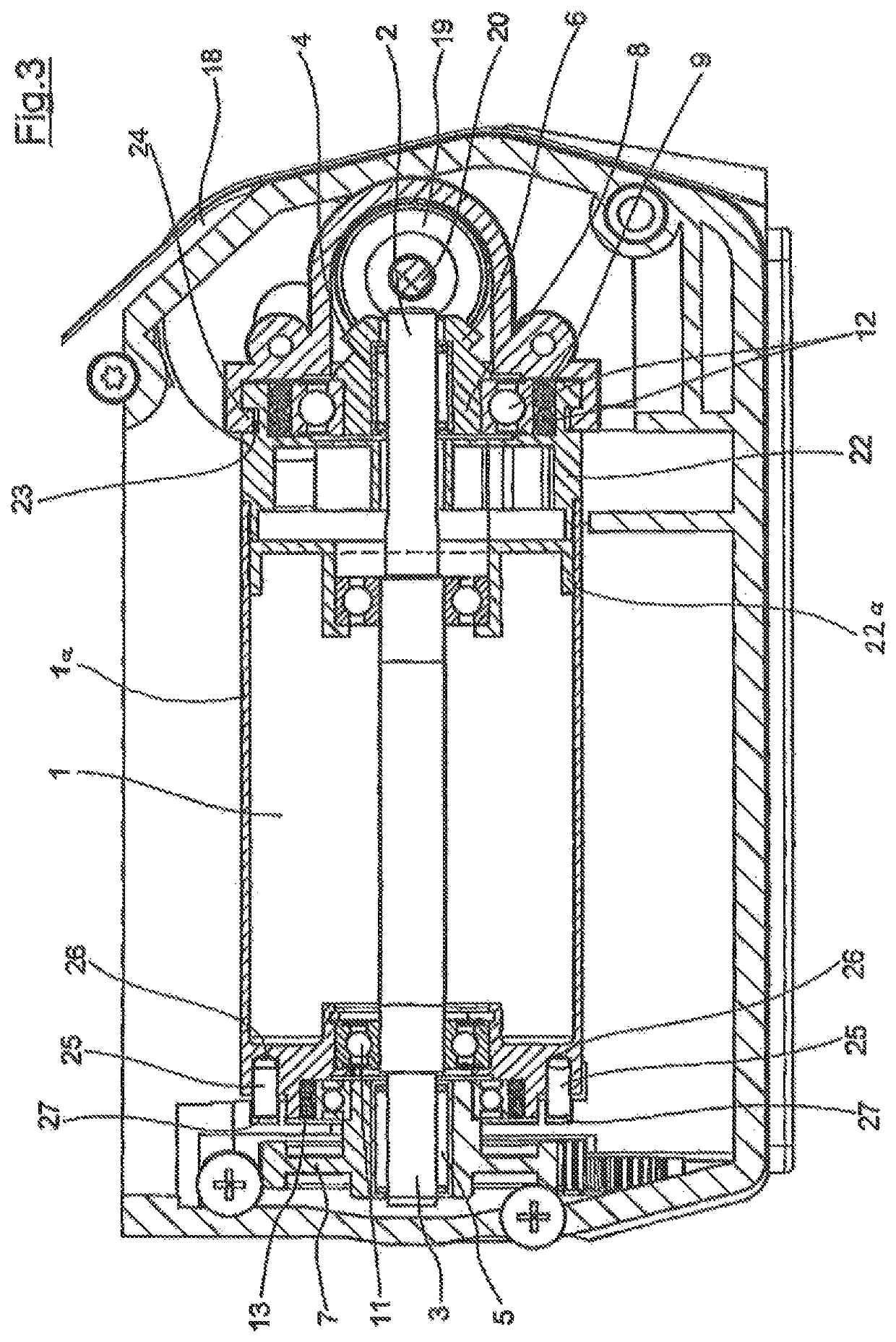 Drive unit for a strapping device