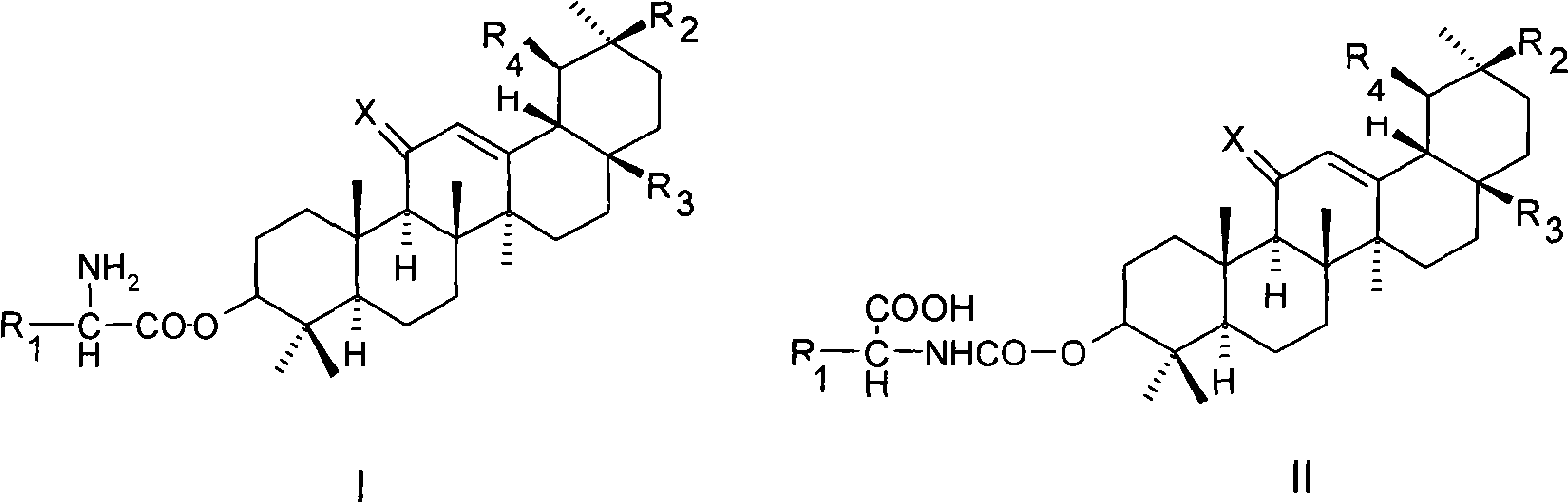 Amino acid conjugate prodrug of pentacyclic triterpenoid and medical application thereof