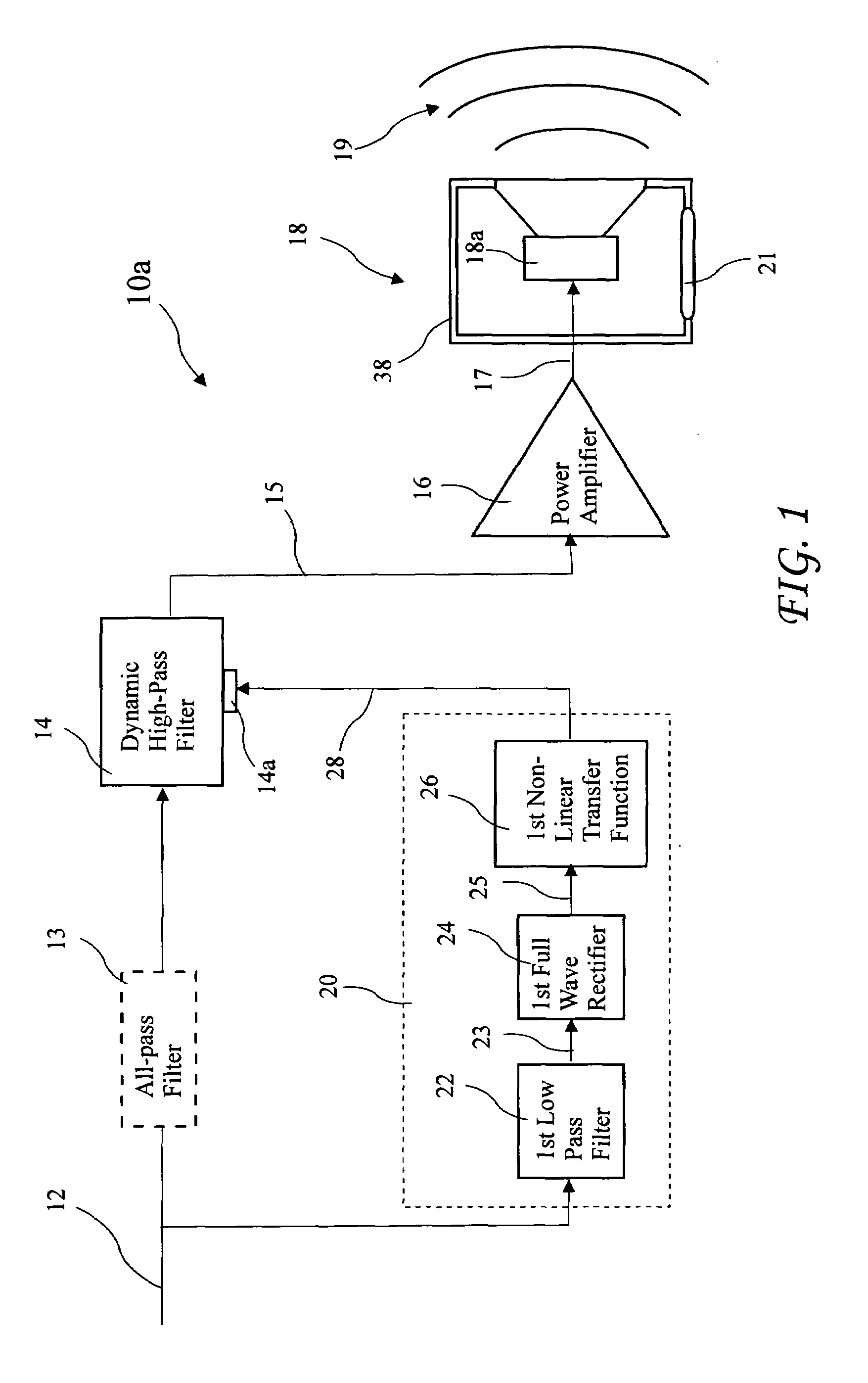 Low-frequency range extension and protection system for loudspeakers
