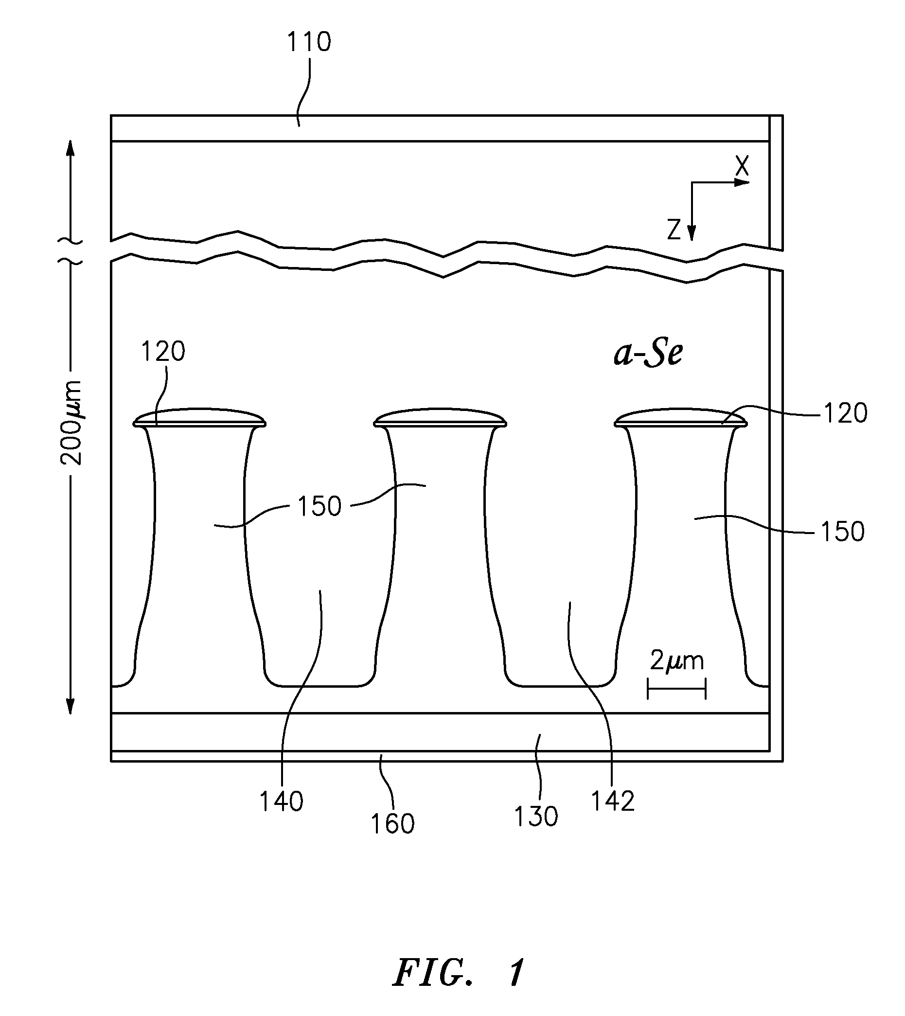 Field-shaping multi-well avalanche detector for direct conversion amorphous selenium