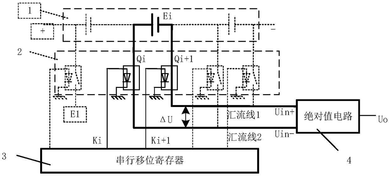 Photovoltaic cell module voltage measurement device based on differential switch array and voltage measurement method