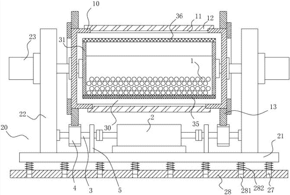 A raw material grinding and stirring device for ceramic products